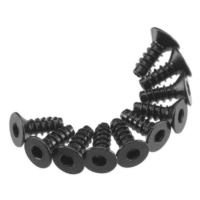 Axial AXA464 Hex Socket Tap Flat Head M3x8mm Black (10)