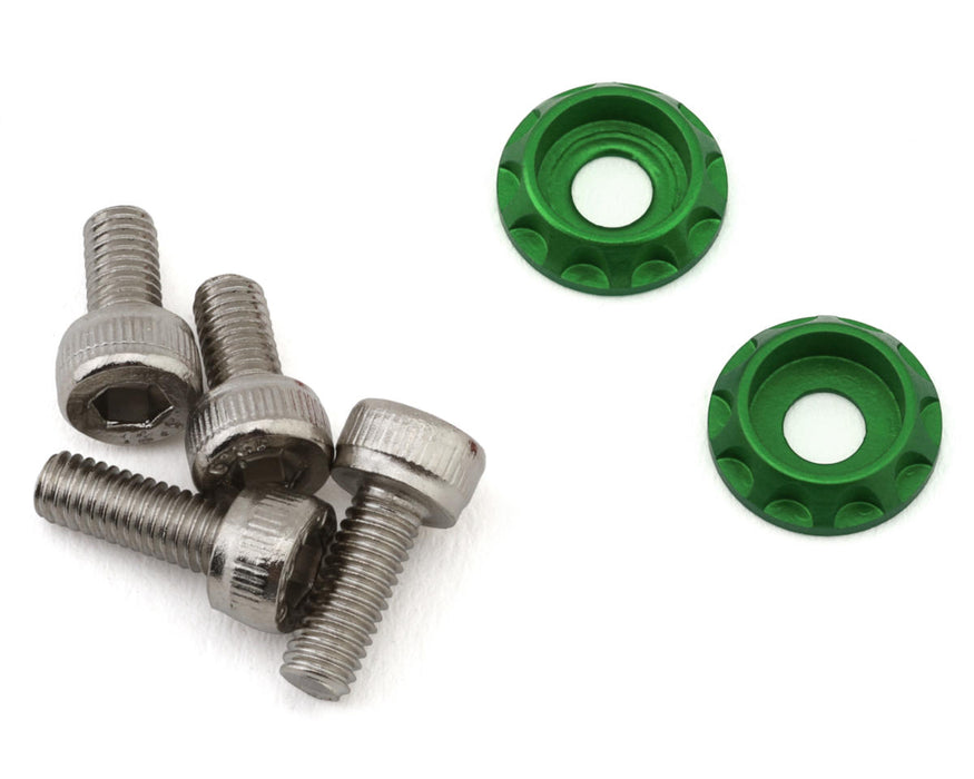 Team Brood 3mm 6061 Aluminum Heatsink Motor Washers w/Screws (Green)