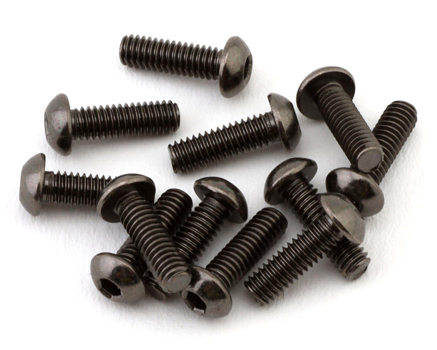 Team Brood 2.5mm 12.9 Black Nickel Button Head Hex Screw (12) (2.5x8mm)