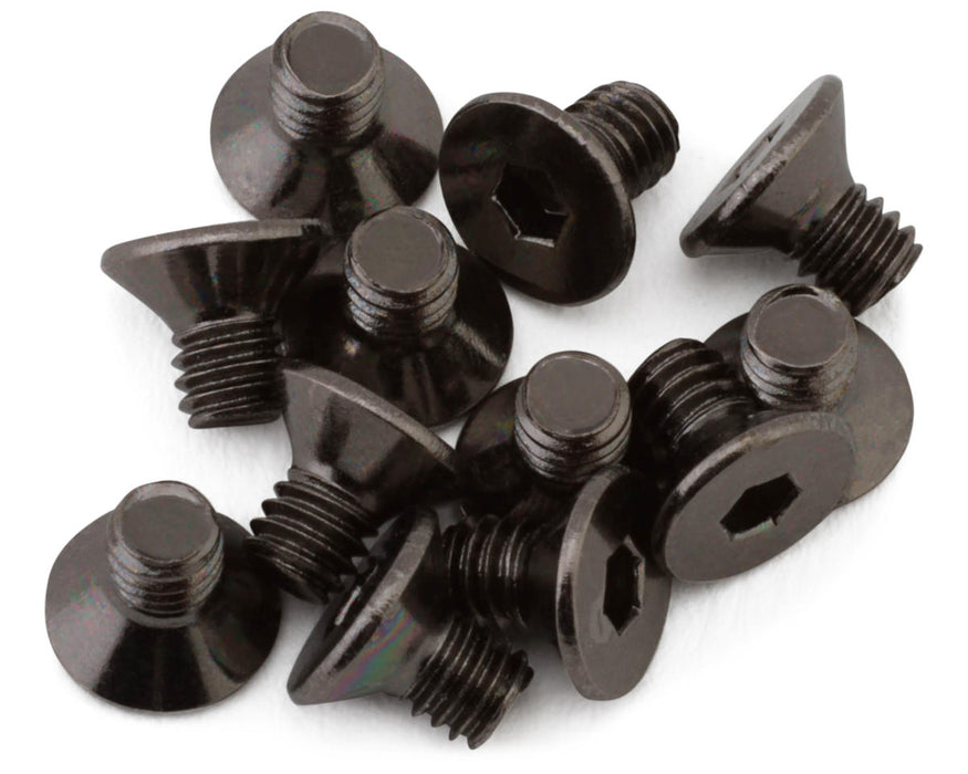 Team Brood 2.5mm 12.9 Black Nickel Flat Head Hex Screw (12) (2.5x4mm)