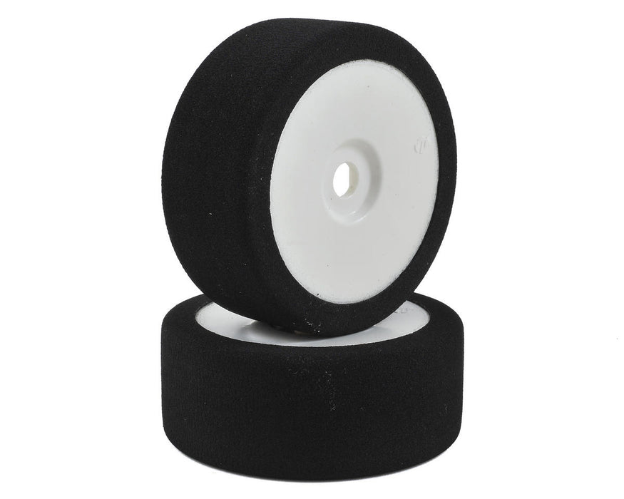 BSR Racing 1/8 Pre-Mounted GT Foam Tires (White) (2) (30 Shore)