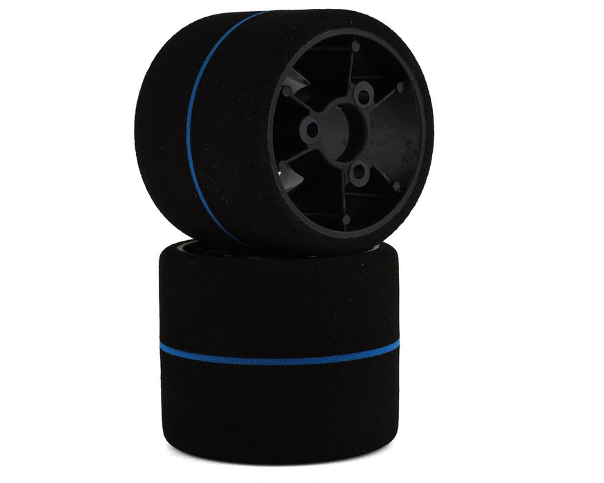 BSR Racing 1/12 Rear Mounted Foam Tires (2) (Blue Stripe)