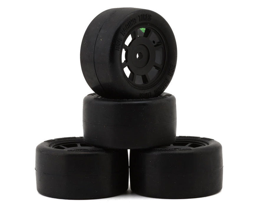 BSR Racing 1/12 Race Radial Pre-Mounted Rubber Carpet Tires (4) (28 Shore)