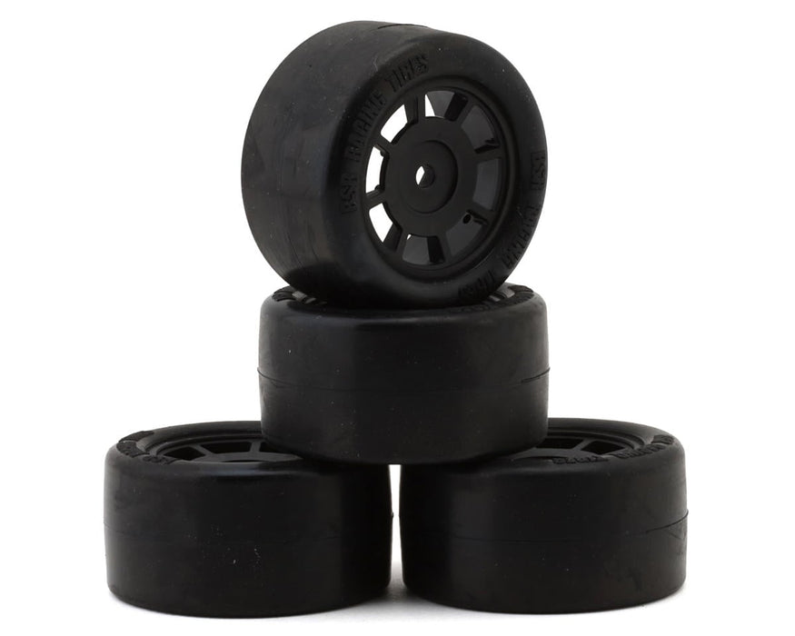 BSR Racing 1/12 Race Radial Pre-Mounted Rubber Carpet Tires (4) (32 Shore)