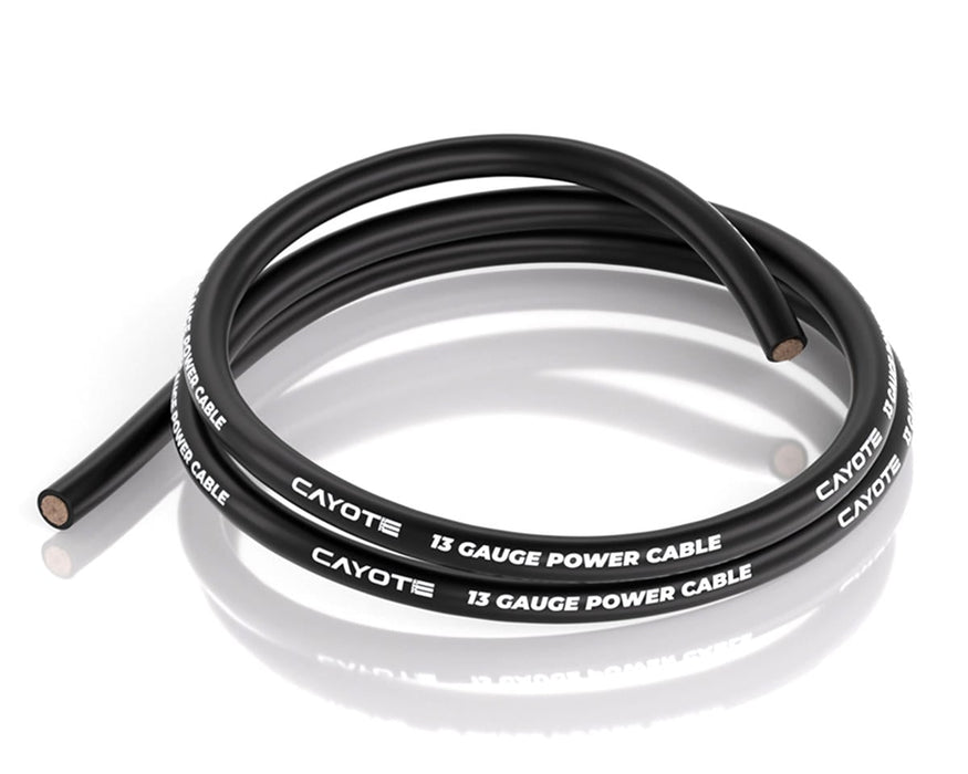 Cayote Thin-Wall Silicone Wire (Black) (1 Meter) (13AWG)