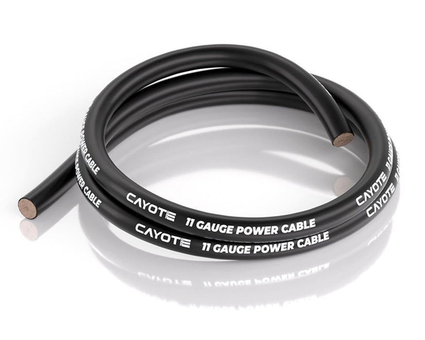 Cayote Thin-Wall Silicone Wire (Black) (1 Meter) (11AWG)