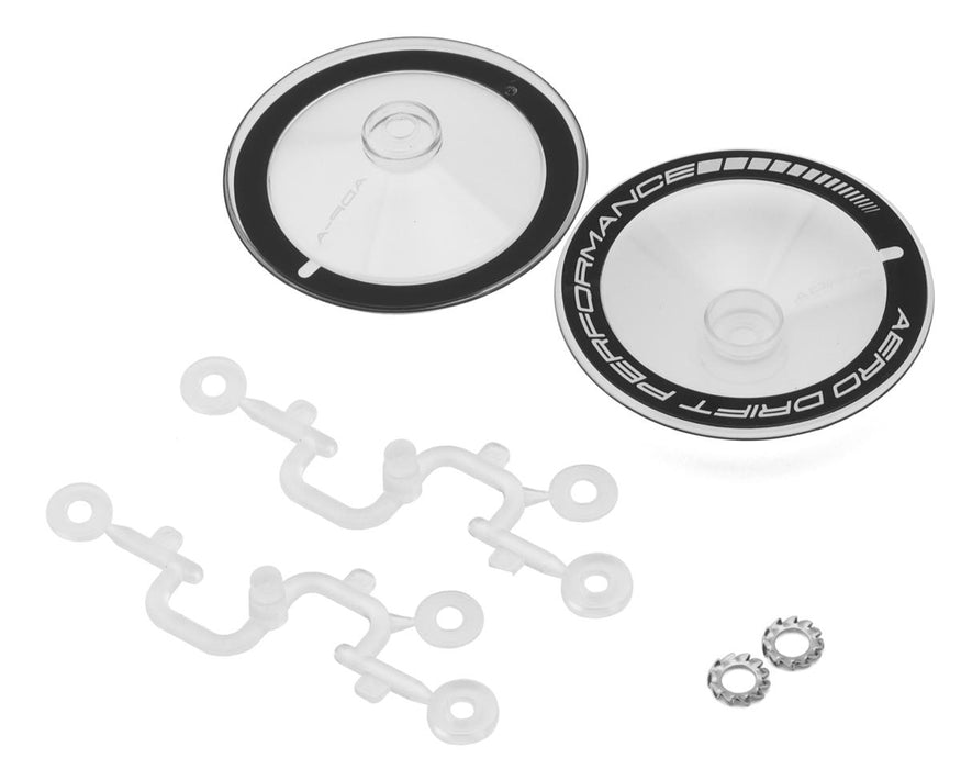 DS Racing Sloped Aero Drift Wheel Covers (Clear/Black) (2)