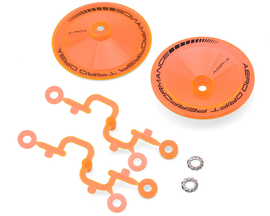 DS Racing Sloped Aero Drift Wheel Covers (Flu Orange) (2)