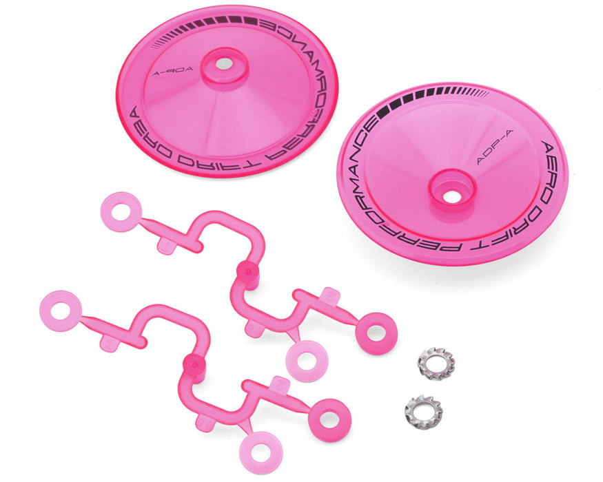 DS Racing Sloped Aero Drift Wheel Covers (Flu Pink) (2)