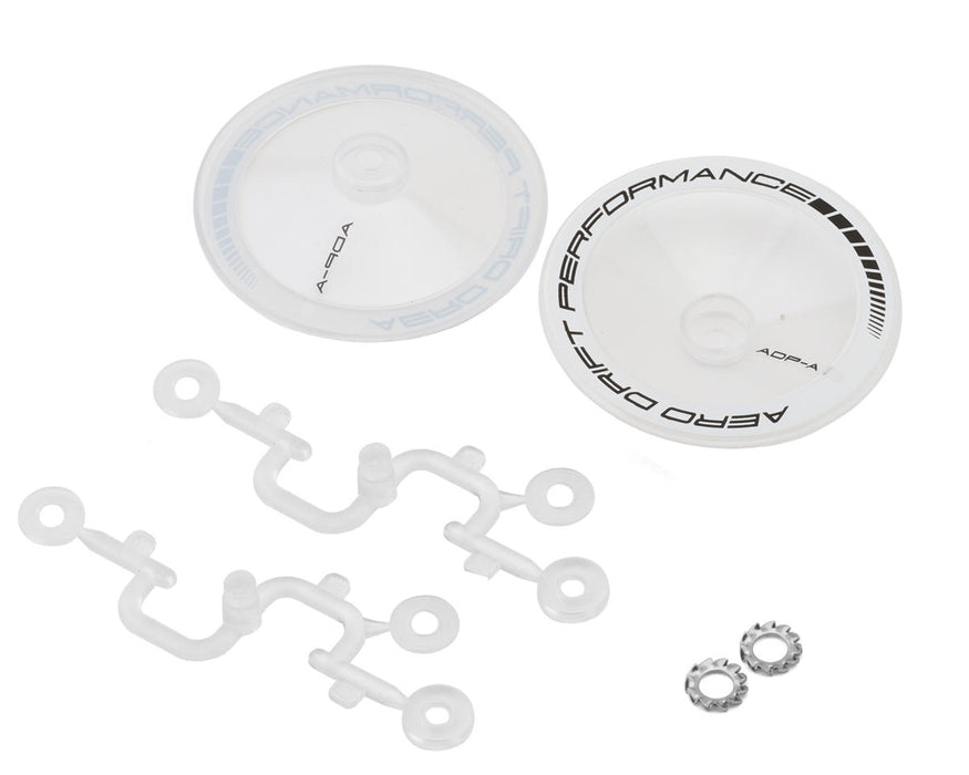 DS Racing Sloped Aero Drift Wheel Covers (Clear/White) (2)