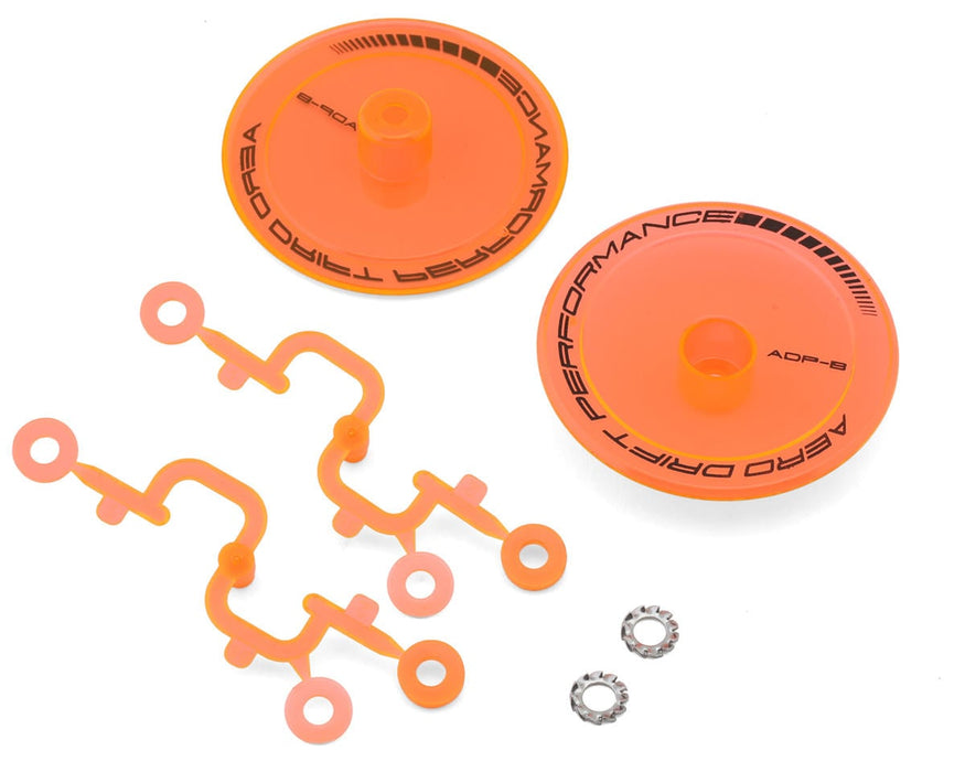 DS Racing Flat Aero Drift Wheel Covers (Flu Orange) (2)