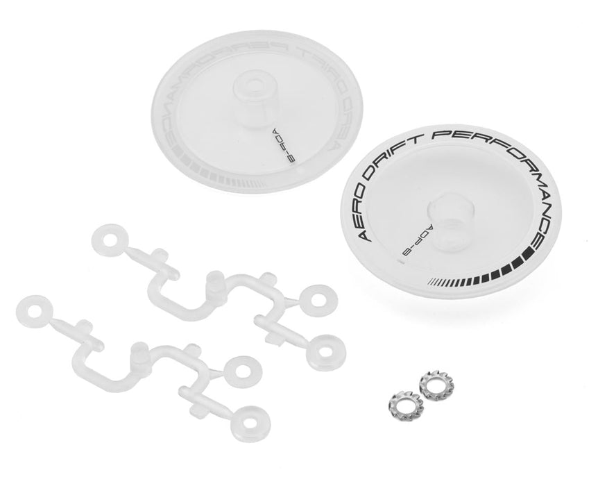 DS Racing Flat Aero Drift Wheel Covers (Clear/White) (2)