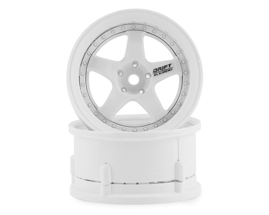 DS Racing Drift Element 5 Spoke Drift Wheels (Triple White) (2)