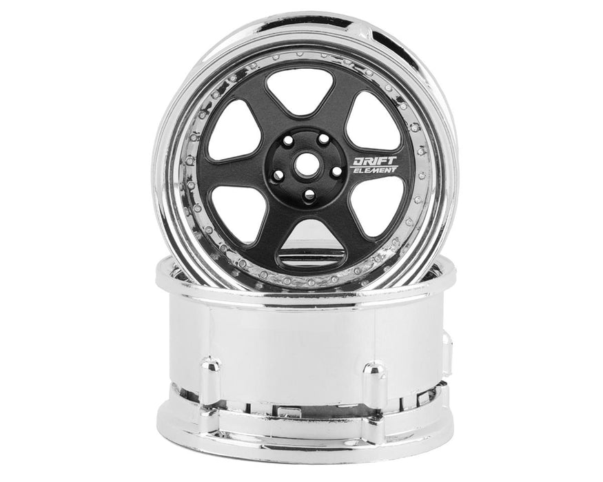 DS Racing Drift Element 6 Spoke Drift Wheels (Gunmetal Chrome)