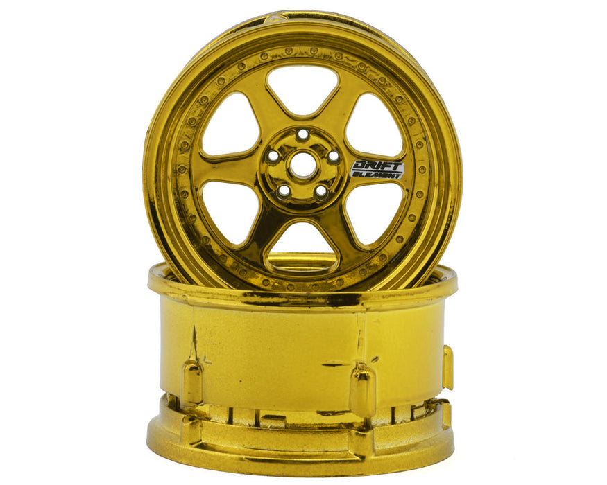 DS Racing Drift Element 6 Spoke Drift Wheels (Gold Chrome) (2)