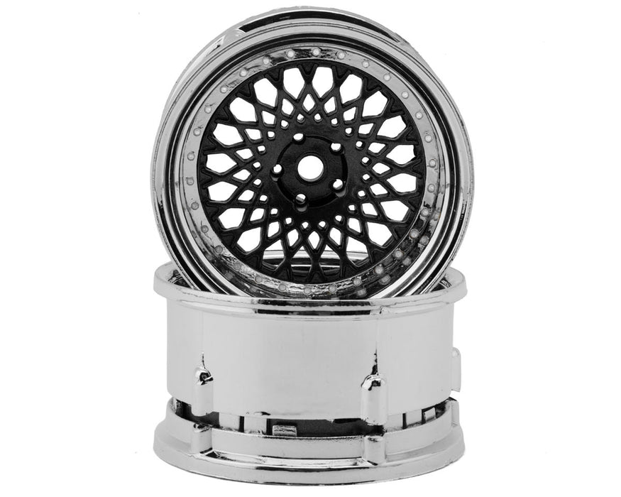 DS Racing Element Mesh 1/10 Drift Wheels (Gunmetal w/Chrome Lip)