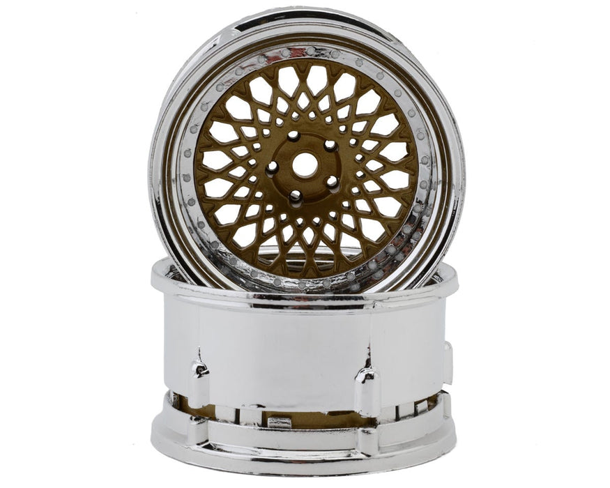 DS Racing Element Mesh 1/10 Drift Wheels (Bronze w/Chrome Lip)
