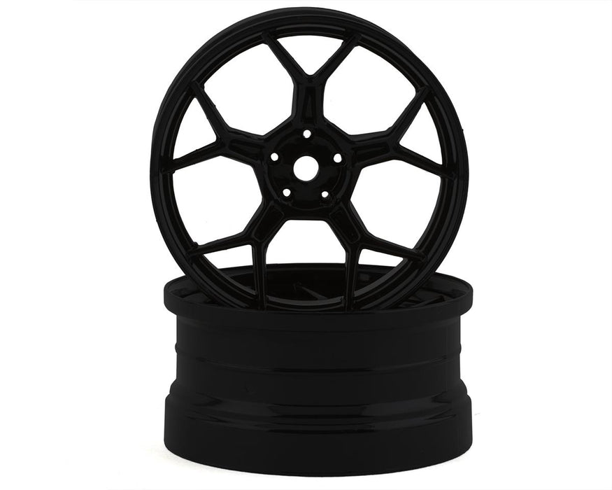DS Racing Feathery Split Spoke Drift Wheels (Matte Black) (2) (6mm Offset)