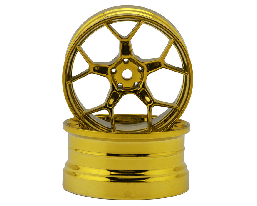 DS Racing Feathery Split Spoke Drift Wheels (Gold Hi Gloss) (2) (6mm Offset)