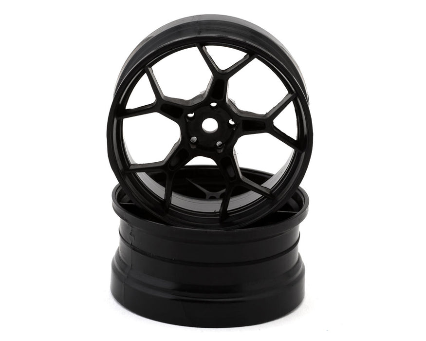 DS Racing Feathery Split Spoke Drift Wheels (Black) (2) (Soft) (6mm Offset)