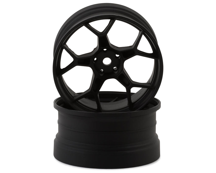 DS Racing Feathery Split Spoke Drift Wheels (Matte Black) (2) (8mm Offset)