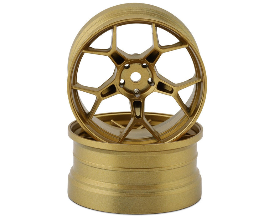 DS Racing Feathery Split Spoke Drift Wheels (Gold) (2) (8mm Offset)