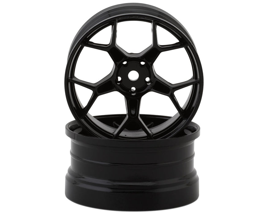 DS Racing Feathery Split Spoke Drift Rim (Black Hi Gloss) (2) (8mm Offset)