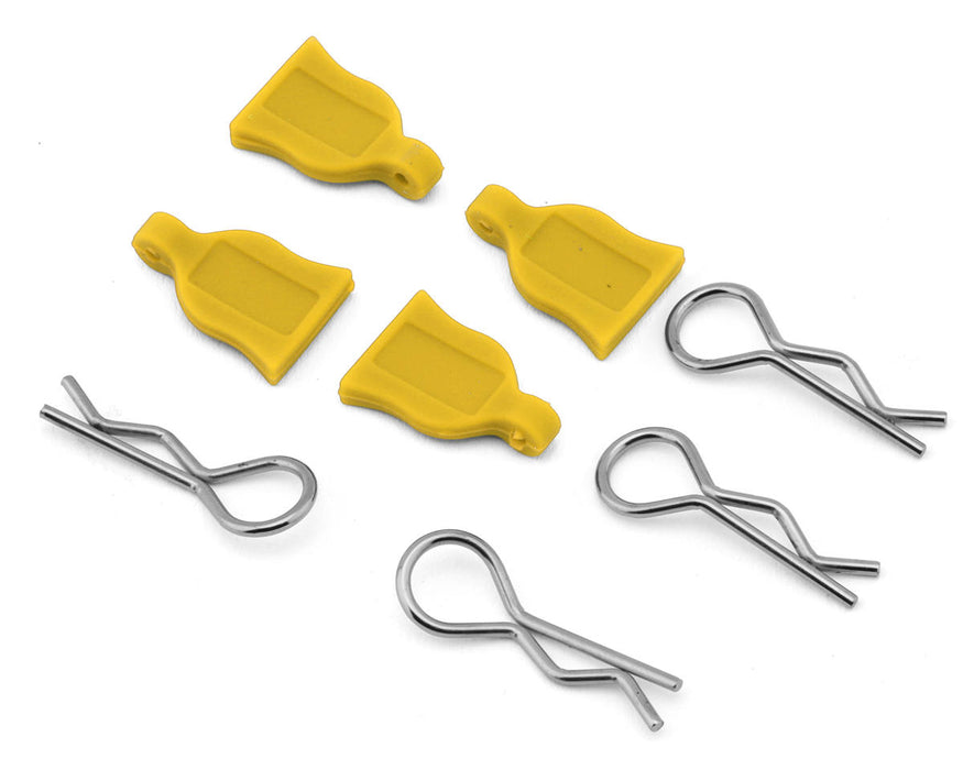 Hobby Details Easy Pull 1/10 RC Body Clips (Yellow) (4)