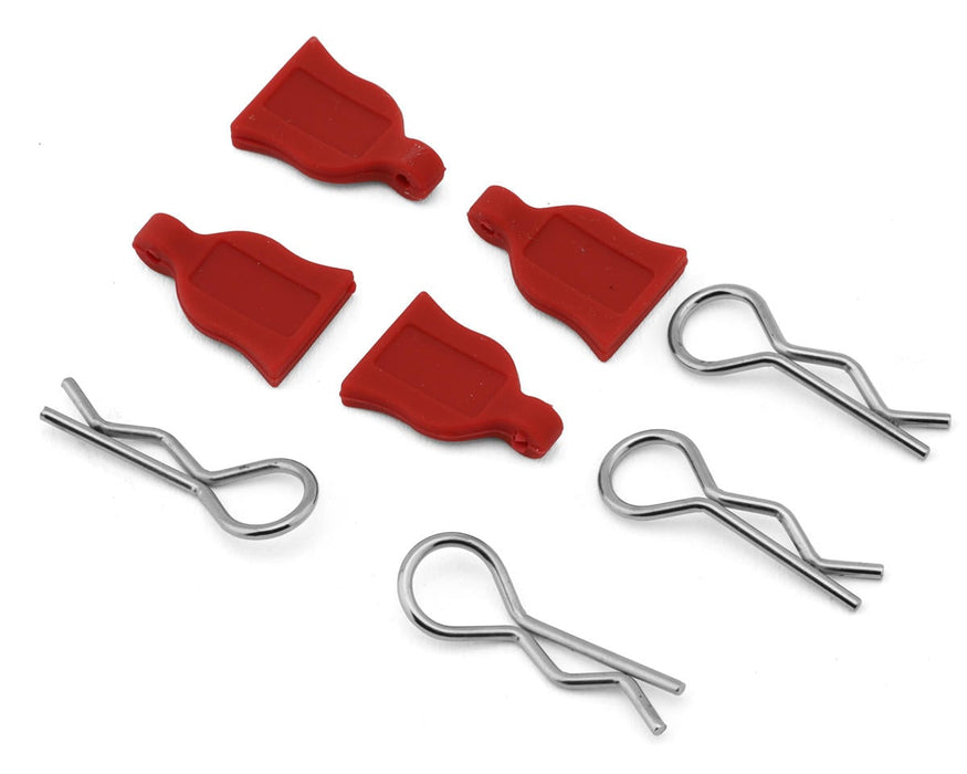 Hobby Details Easy Pull 1/10 RC Body Clips (Red) (4)