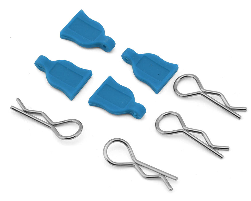 Hobby Details Easy Pull 1/10 RC Body Clips (Blue) (4)