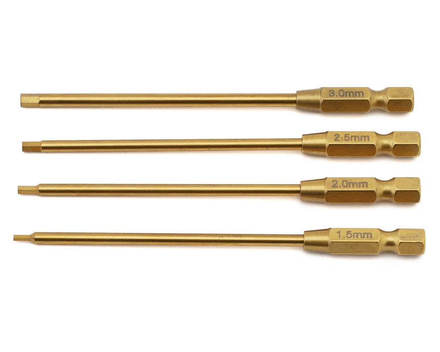Hobby Details Premium Titanium Hex Wrench Tips (4) (1/4") (1.5/2.0/2.5/3.0mm)
