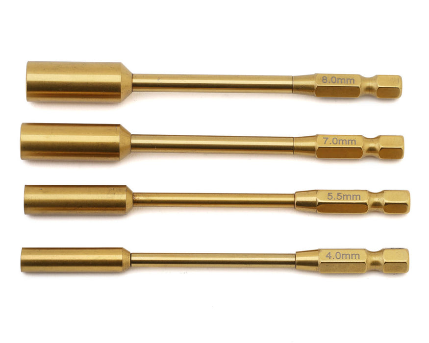 Hobby Details Titanium Nut Driver Tips (4) (1/4") (4.0/5.5/7.0/8.0mm)