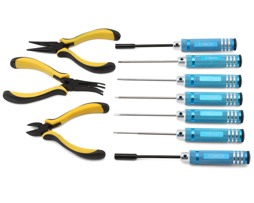 Hobby Details HSS Steel Mixed Tool Set (Blue/Yellow) (10)