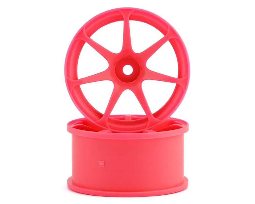 Mikuni AVS Model T7 7-Spoke Drift Wheels (Pink) (2) (7mm Offset)