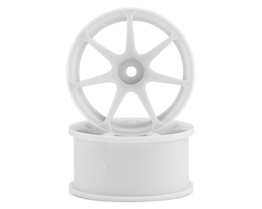 Mikuni AVS Model T7 7-Spoke Drift Wheels (White) (2) (7mm Offset)