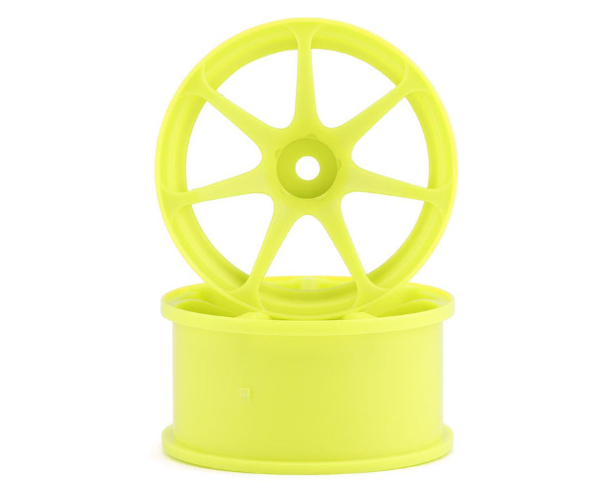 Mikuni AVS Model T7 7-Spoke Drift Wheels (Yellow) (2) (7mm Offset)