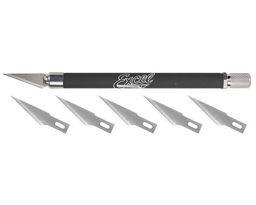 Excel K18 Cushion Grip Hobby Knife w/(5) #11 Double Honed Blades