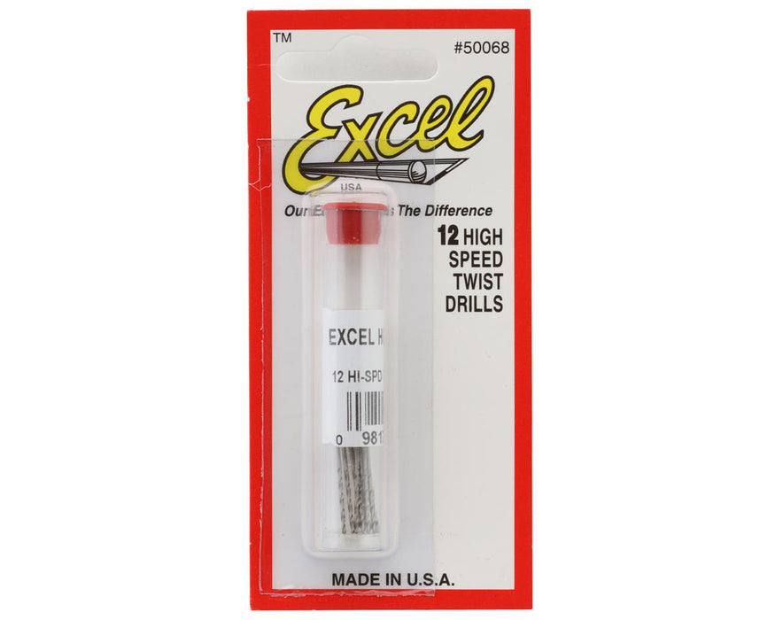 Excel High-Speed Twist Drill Bit Set (12) (#68)