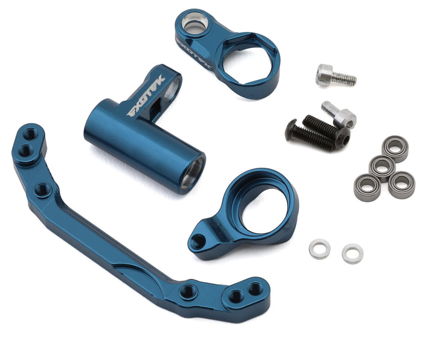 Exotek Team Associated MT10/Pro4 SC10 Aluminum HD Steering Bellcrank Set (Blue)