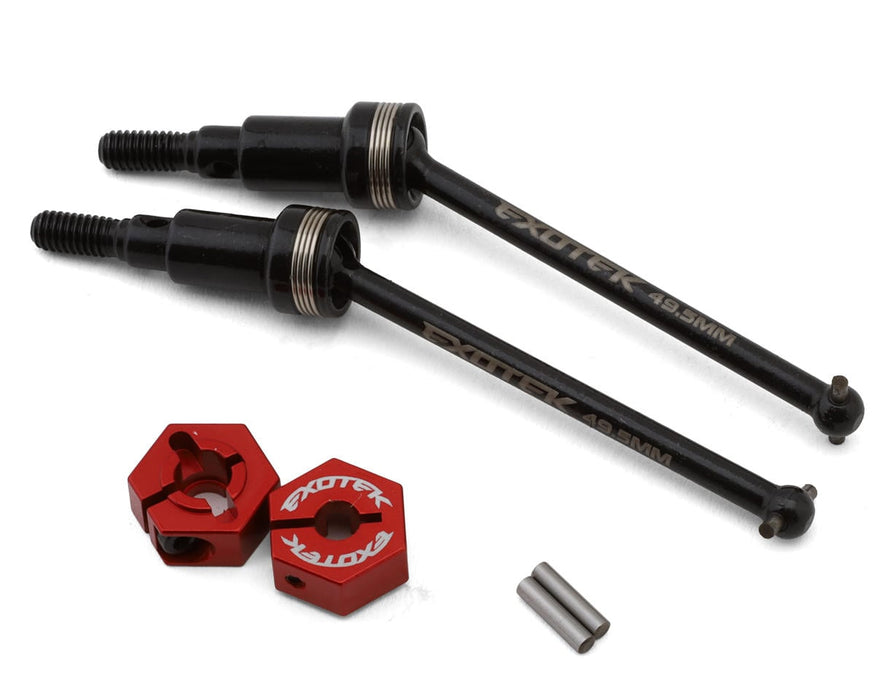 Exotek Arrma Grom Front Steel CVD Driveshafts w/Aluminum Hex Adapters