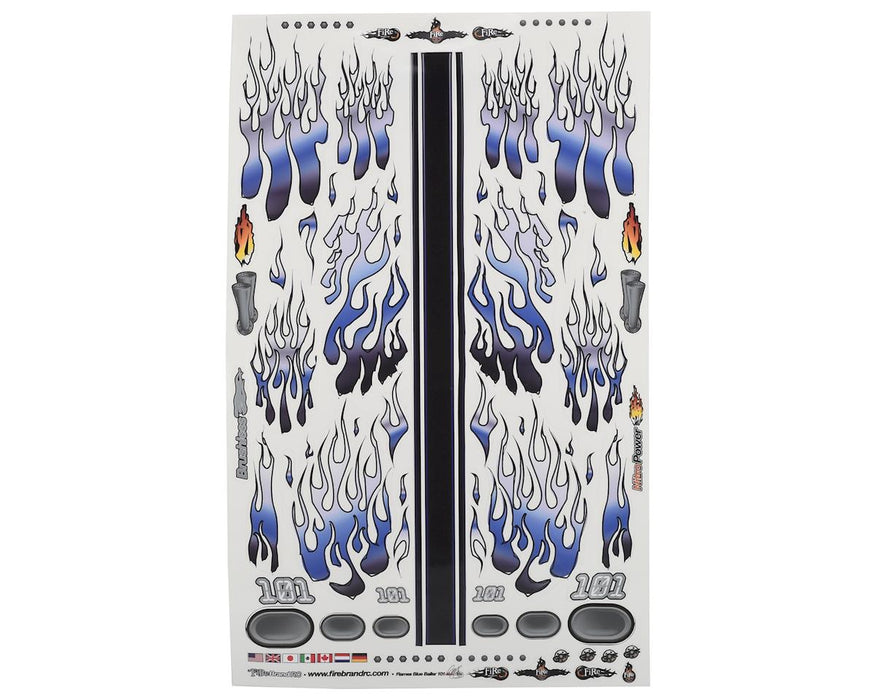 Firebrand RC Flames Ballers Decal Sheet (Blue) (8.5x14")