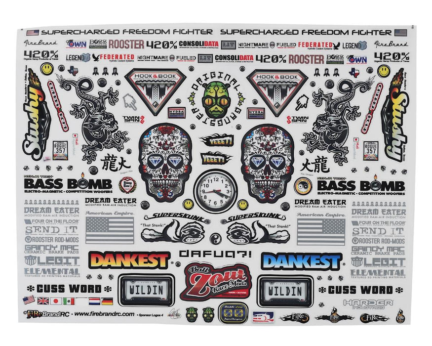 Firebrand RC Sponsor Logos 4 Decal Set (8.5x11")