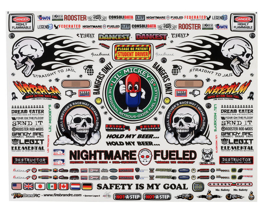 Firebrand RC Sponsor Logos 6 Decal Sheet (8.5x11")