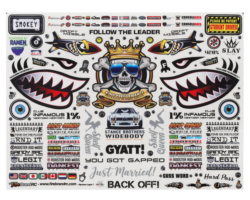 Firebrand RC Sponsor Logos 7 Decal Sheet (8.5x11")