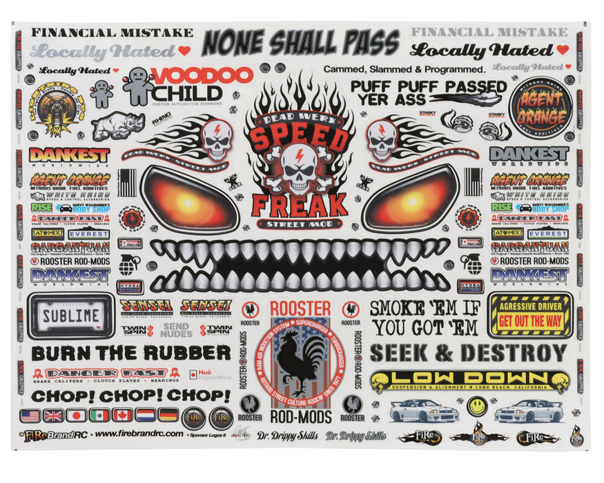 Firebrand RC Sponsor Logos 8 Decal Sheet (8.5x11")