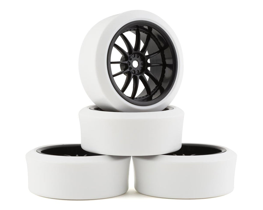 Firebrand RC Char XDR3 Pre-Mounted Drift Tires (4) (Black/White)
