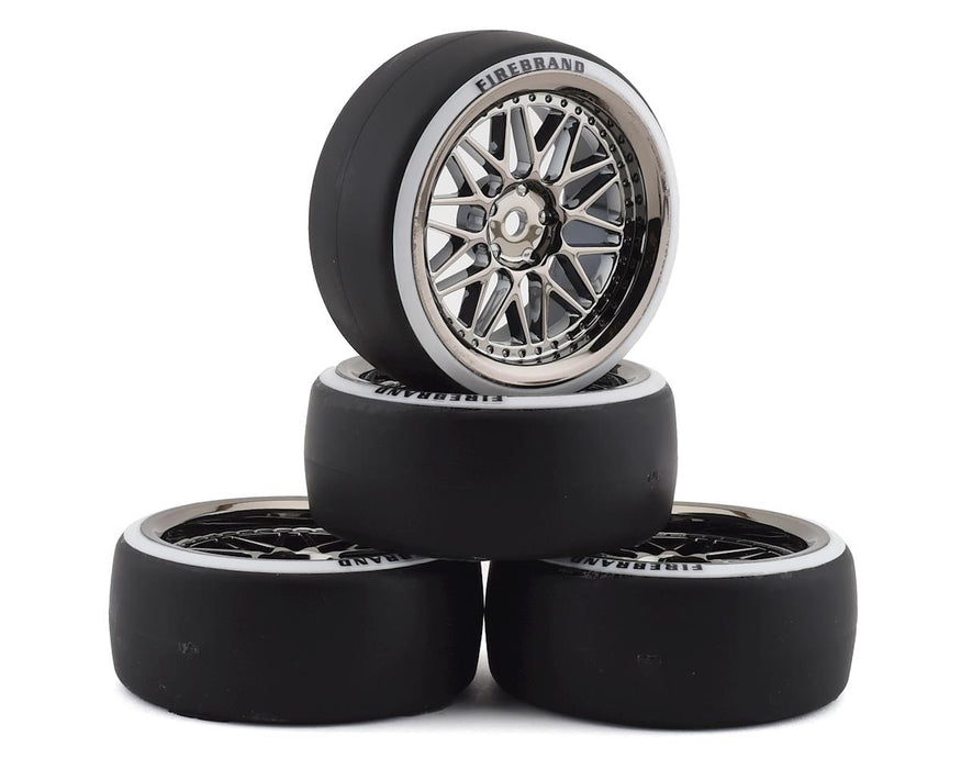 Firebrand RC Darkmatter D23 Pre-Mounted 2-Piece Drift Tires (4) (Smoke Chrome)