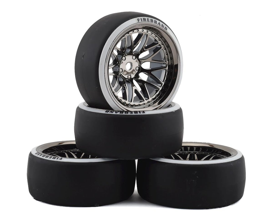 Firebrand RC Darkmatter D29 Pre-Mounted 2-Piece Drift Tires (4) (Smoke Chrome)