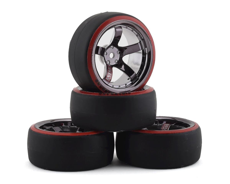 Firebrand RC Highfive D29 Pre-Mounted Slick Drift Tires (4) (Smoke Chrome)