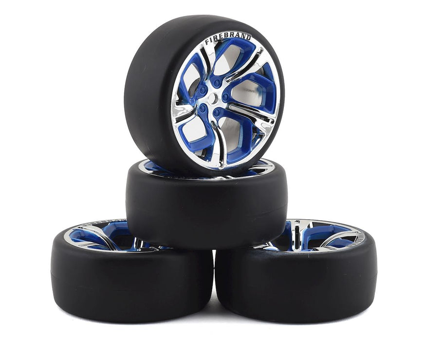Firebrand RC Hydra DSR3 Pre-Mounted Slick Drift Tires (4) (Blue/Chrome)